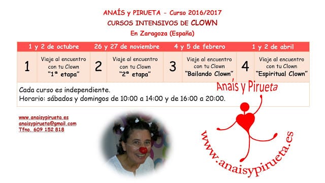 Planning Cursos de Clown 2016/2017 Planning Cursos de Clown 2016/2017